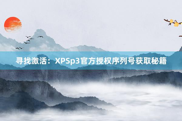 寻找激活：XPSp3官方授权序列号获取秘籍